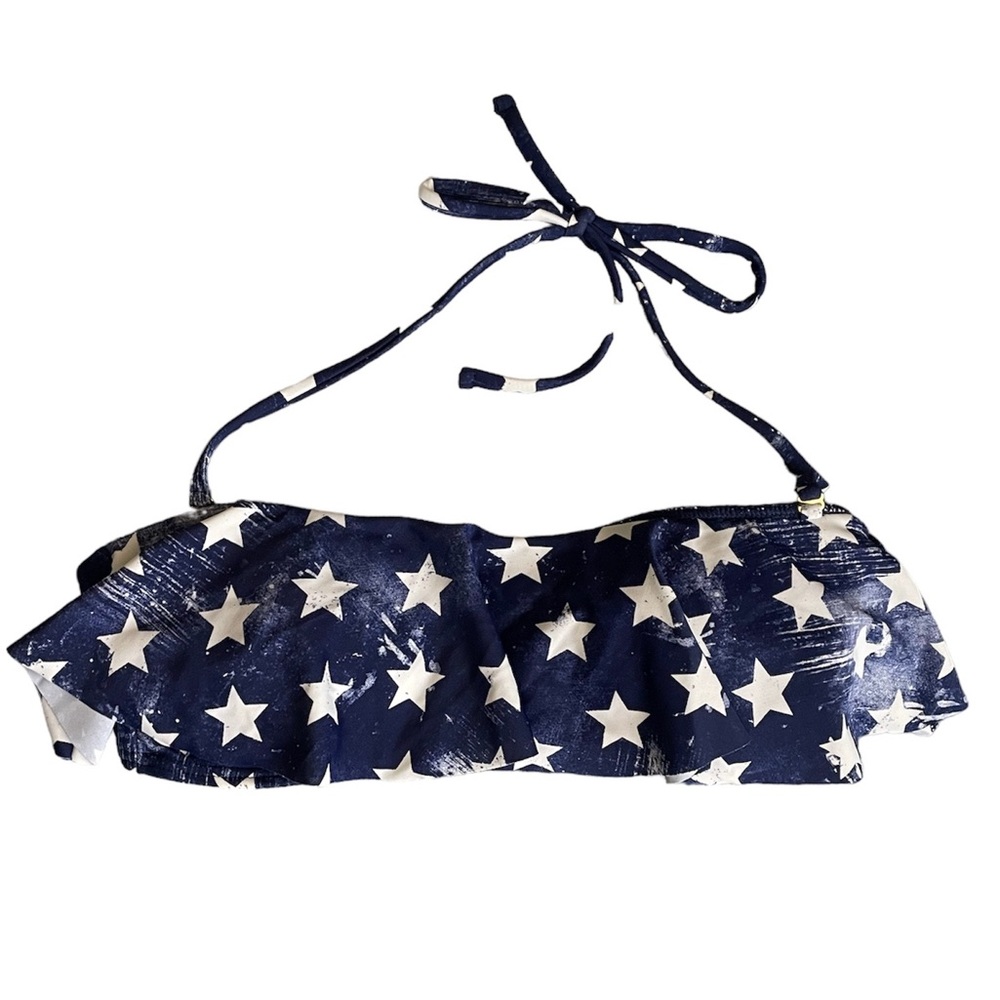 NWOT Amazon Bikini Top Strapless Bandeau Rustic Boho with Stars size M